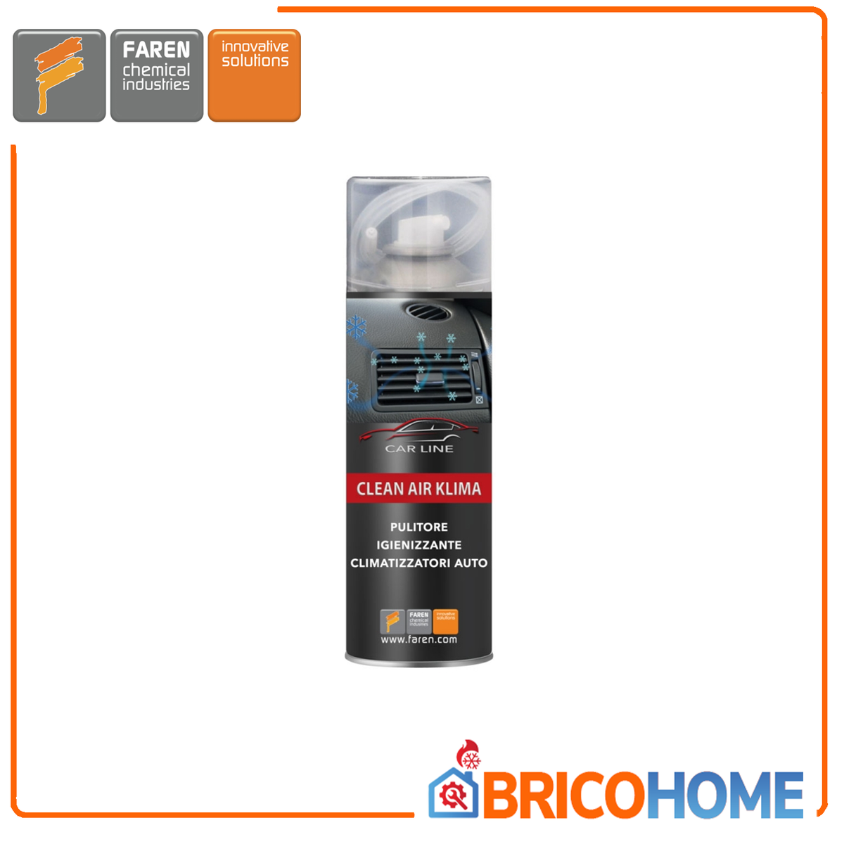 FAREN - Spray Igienizzante Climatizzatori CLEAN AIR KLIMA 400ml | Sali Ammonio Quaternari | Auto