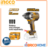 INGCO - Avvitatore ad Impulsi 20V CIWLI20851 | 1/2'' | 850Nm | Brushless | 3 Velocità | Solo Corpo (Nudo)