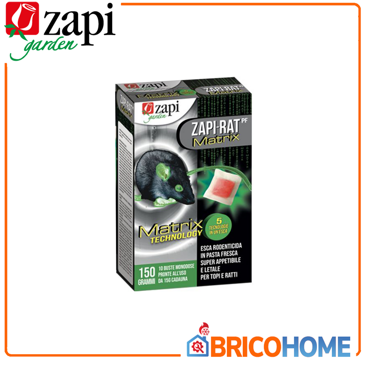 Zapi Garden - Zapi-RAT Matrix Pâte Rodenticide 150g | Souris et Rats | Vente libre
