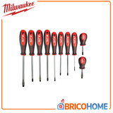 MILWAUKEE - Set Giraviti Tri-lobe S/Driver 4932471808 | 10 Pezzi | PZ+PH+SL | Lama Esagonale Magnetica
