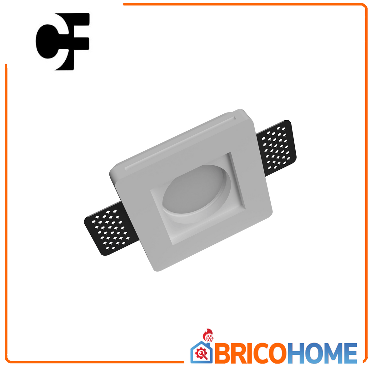 CENTRO FARETTI - Spot encastré carré en plâtre Slim Grosseto CSF040 | GU10 | Angles nets | Peinturable