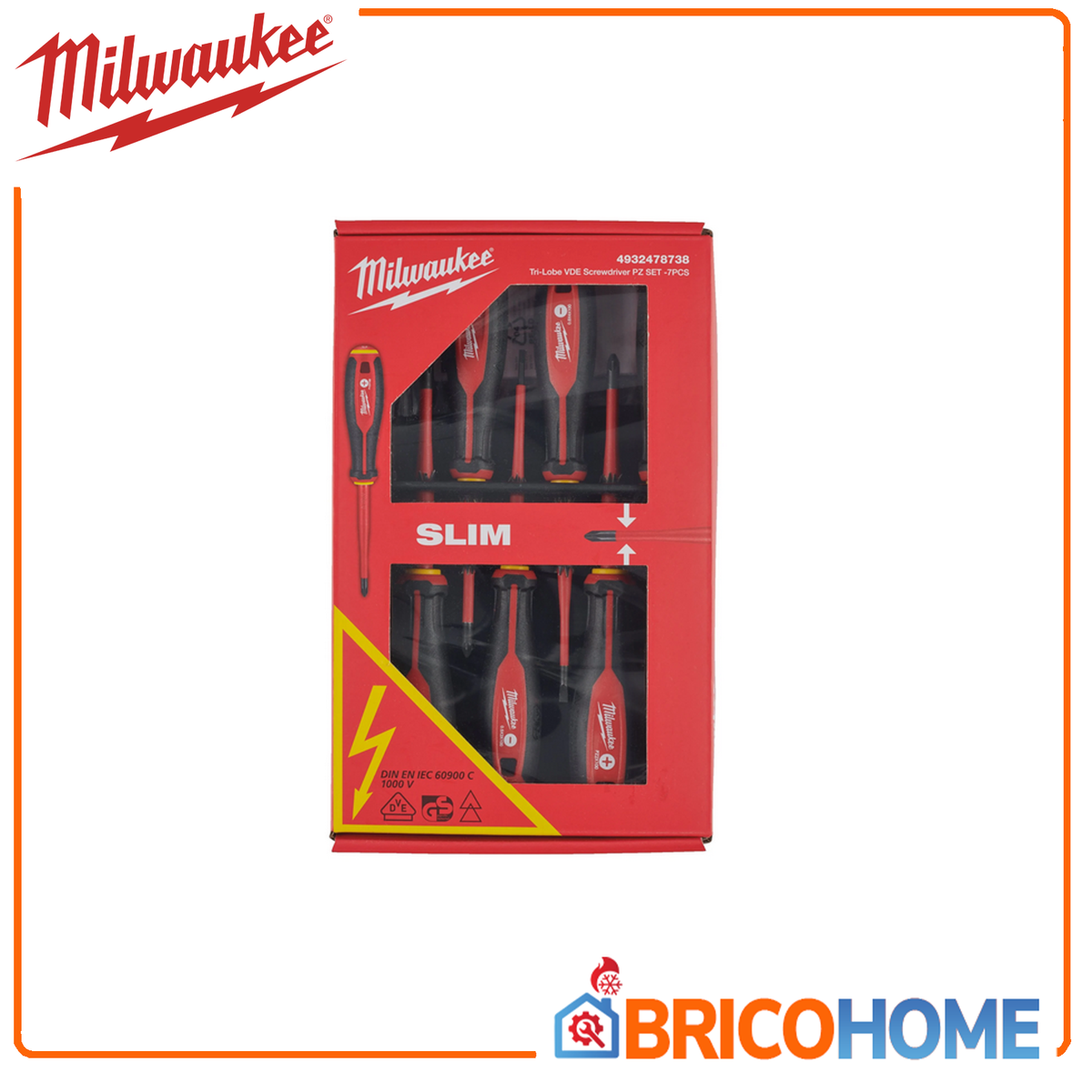 Milwaukee 1000V Tri-Lobe VDE Screwdriver Set - 7 Pieces