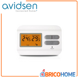 AVIDSEN - Thermostat numérique écran LCD 103952 | 5-35°C | Rétroéclairage orange | 6A 230V | Piles AAA