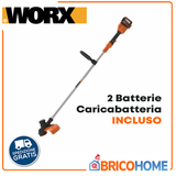 40V battery-powered brush cutter with 2 batteries included (20V 2Ah) and Worx WG183E charger