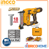 INGCO - Chiodatrice per Calcestruzzo a Batteria CSTLI3805 | 20V | Chiodi ST18mm | Caricatore 65pz | 200 Chiodi Inclusi | Solo Corpo