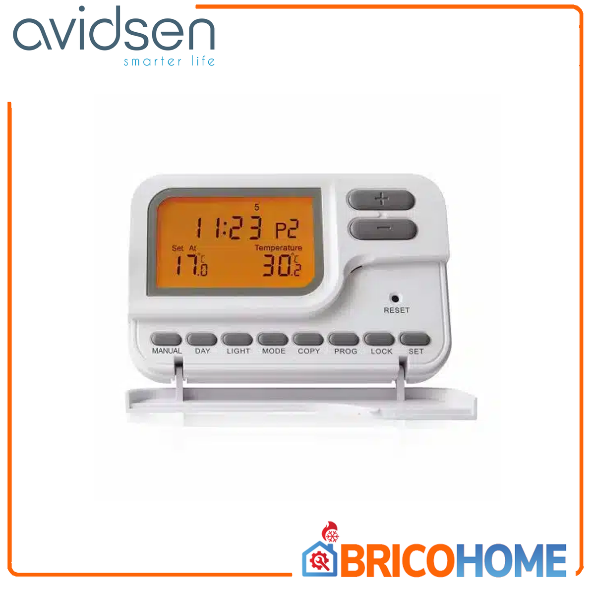 AVIDSEN - Programmateur numérique thermostat 103953 | Chauffage et climatisation | 6 intervalles/jour | Antigel