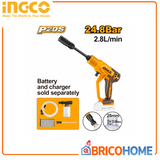 INGCO - Idropulitrice Cordless CPWLI2036 20V | 24,8 bar | 2,8L/min | Autoaspirazione | Kit Completo | Solo Corpo
