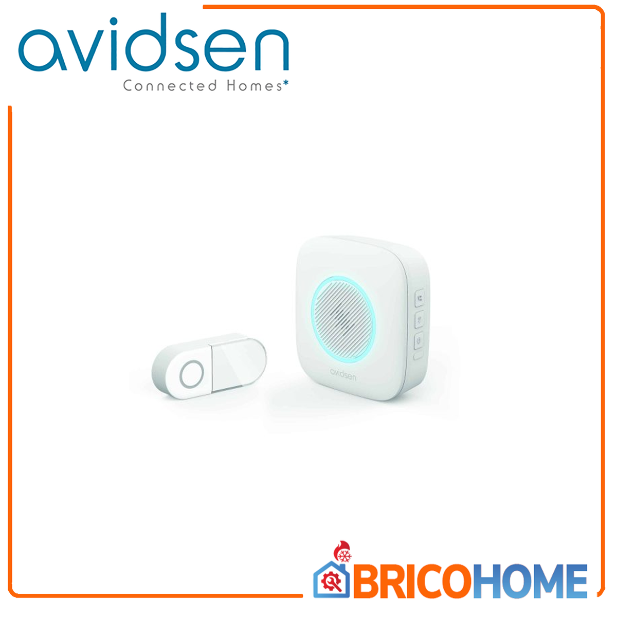 AVIDSEN - Suoneria Senza Fili SONA 102507 | 200m | Luce Lampeggiante | Volume Regolabile | Batteria