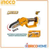 INGCO - Akku-Mini-Kettensäge CGSLI2058 | 20V | 13cm (5") Schwert | 5 m/s | Nur Gehäuse - Akku Separat