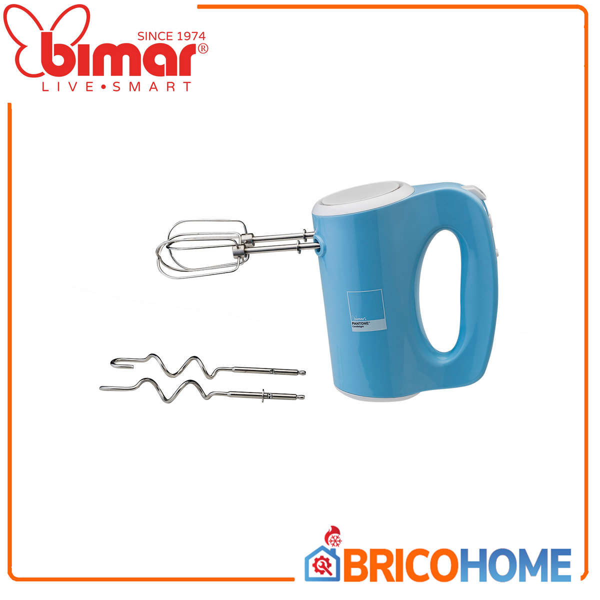 BIMAR - Handmixer mit Doppelrührbesen PMS200 | 300W | 5 Geschwindigkeiten + Turbo | Rührbesen aus Edelstahl | Knethaken