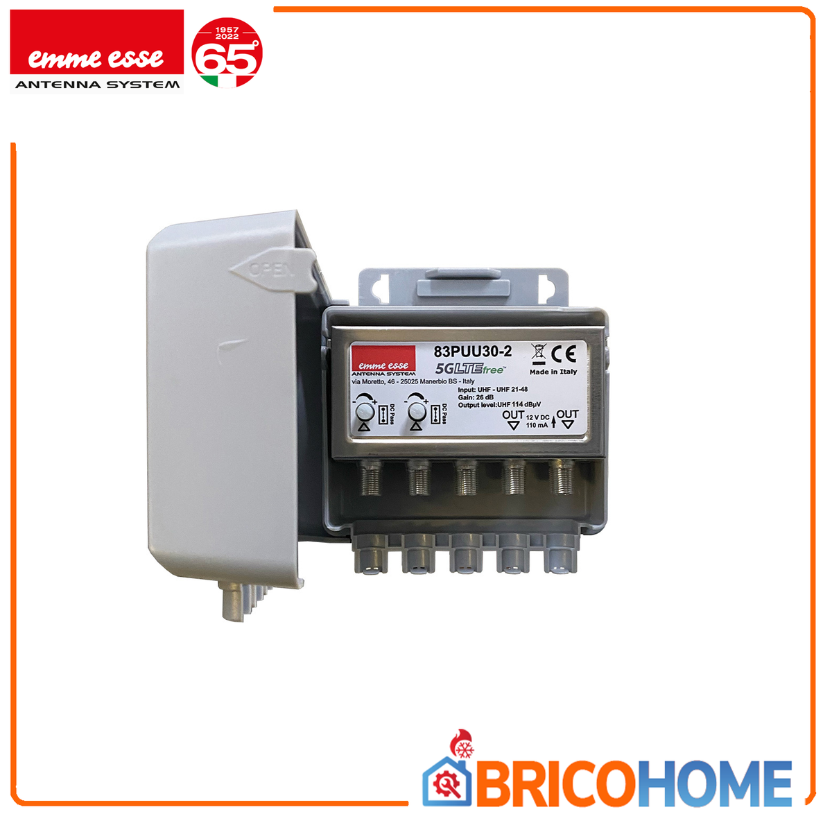 Emme Esse APP Series 2-Output 5GLTE Free Outdoor TV Amplifier