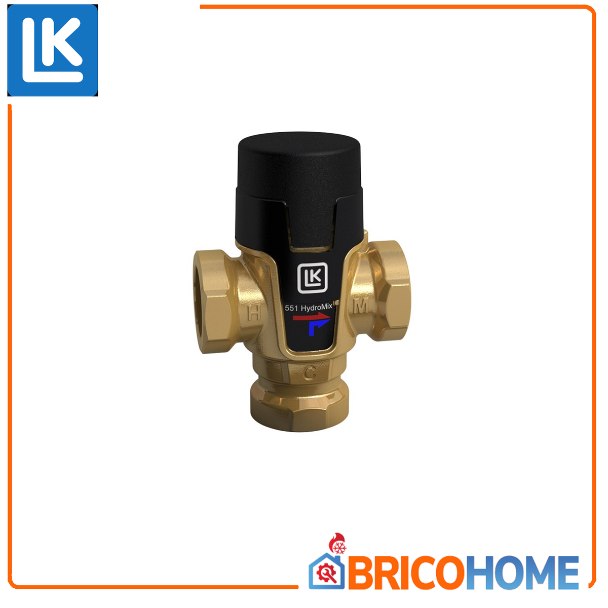 Thermostatmischer für Solarthermie 3/4'' LK 551 HydroMix mit Armaturen und Rückschlagventilen