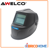 AWELCO - Casco Maschera Saldatura Autoscurante HELMET 1100-E 95690 | DIN 11 | LCD Solare | Classe Ottica 1/1/1/2 | UV/IR | 91x39mm