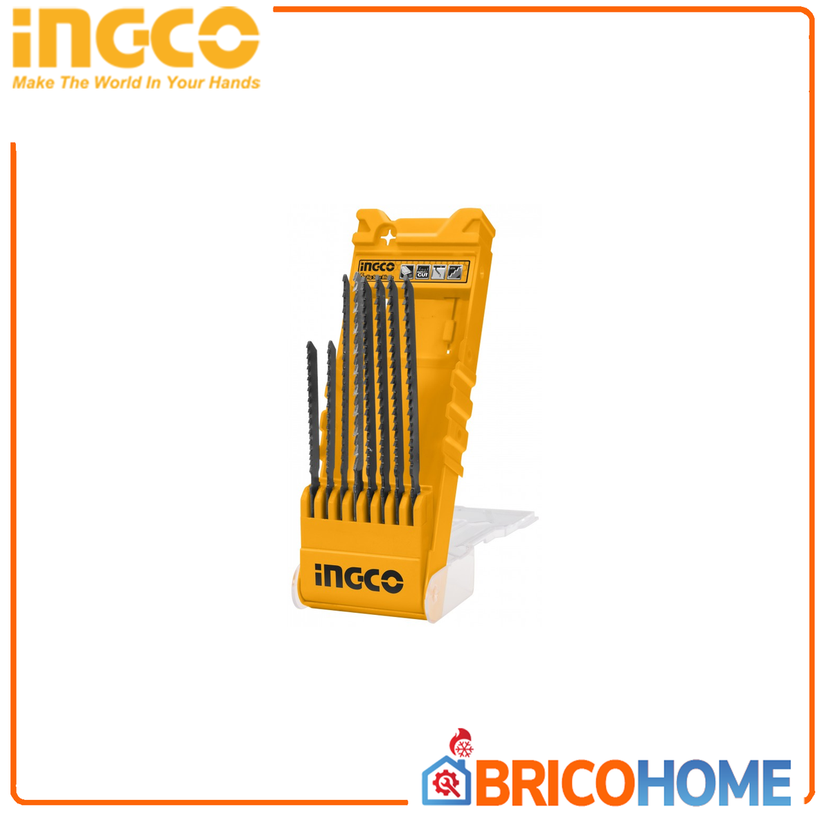 INGCO - Set 8 Lame per Seghetto Alternativo AKD8088 | Metallo x2 | Legno Rapido x4 | Legno Pulito x1 | Alluminio x1