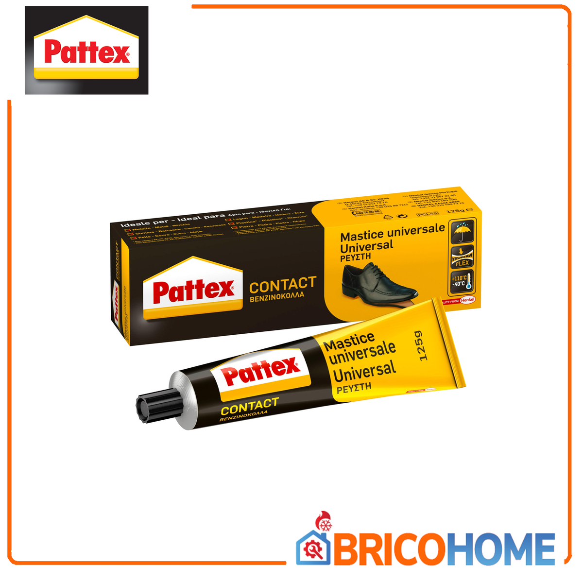 PATTEX – Kraftkleber Kontakt 125g | Kontaktkleber | Gummi Leder Holz Metall | Hohe Anfangshaftung