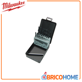MILWAUKEE - Set 19 Punte per Metallo HSS-R DIN 338 4932352468 | Ø1-10mm | Forgiate | Cassetta Metallo