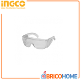 INGCO - Occhiali di Protezione Trasparenti HSG05 | EN ISO 16321-1:2022 | Visiera Intera | Anti-UV | Compatibili Occhiali da Vista