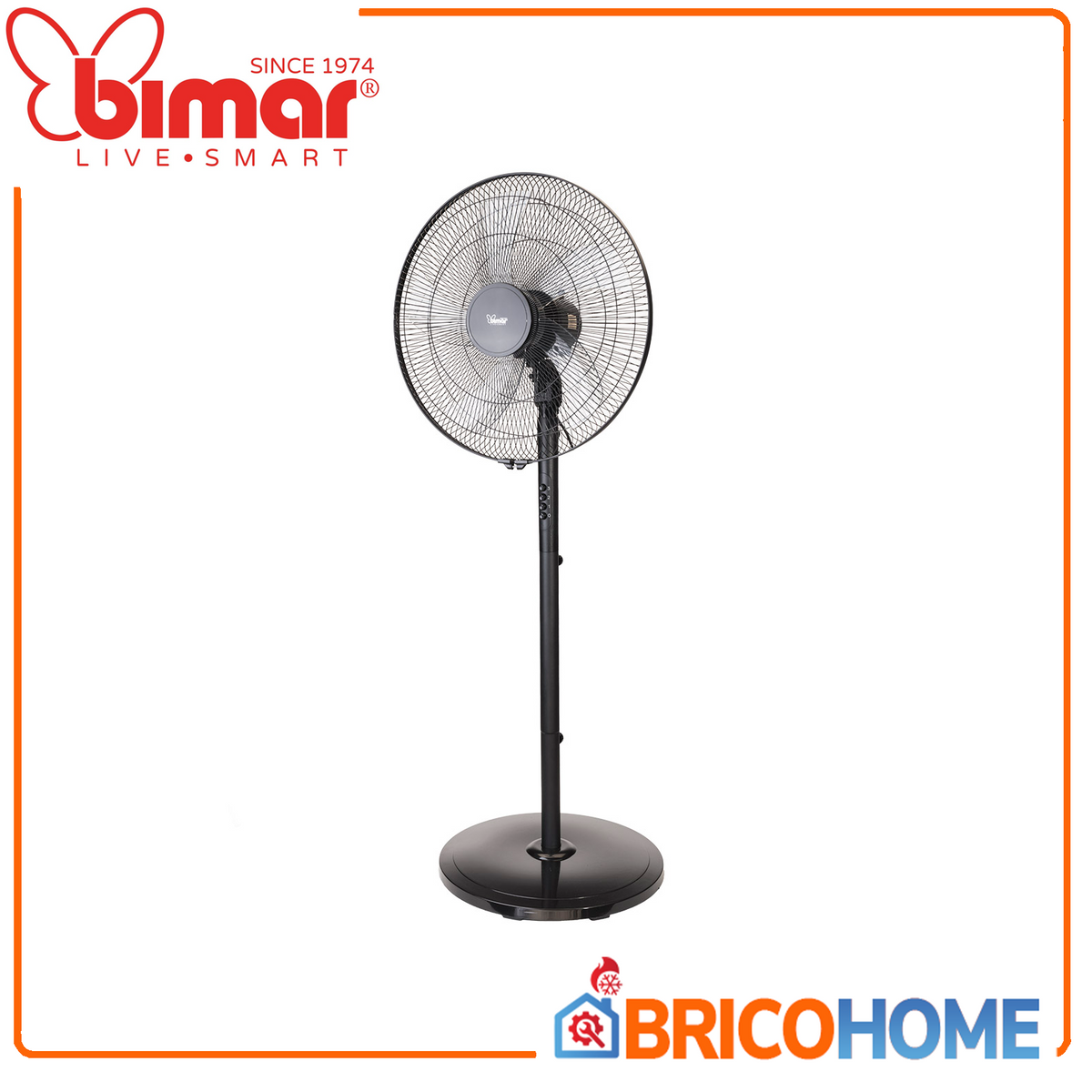 Bimar Standventilator, Höhe 165 cm, 5 Flügel (Ø 45 cm), 60 W 