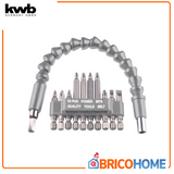 KWB - Set di Inserti con Albero Flessibile 11 pz 113990 | 1/4" E6.3 | CrV | 50mm + 75mm | PZ PH