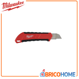 MILWAUKEE - Cutter Taglierino Snap-Off Knife 48221961 | 18mm | Lama Carburo | Blocco Metallo | Grip Gommato