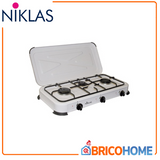3-Burner Gas Stove in White Porcelain Steel