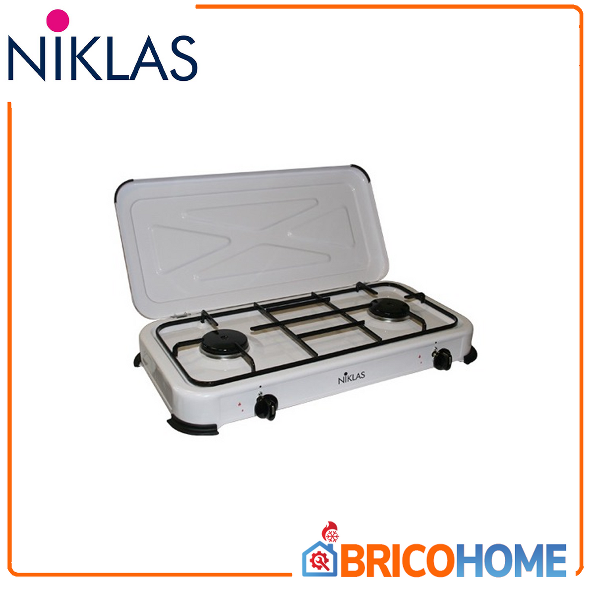 2-Burner Gas Stove in White Porcelain Steel