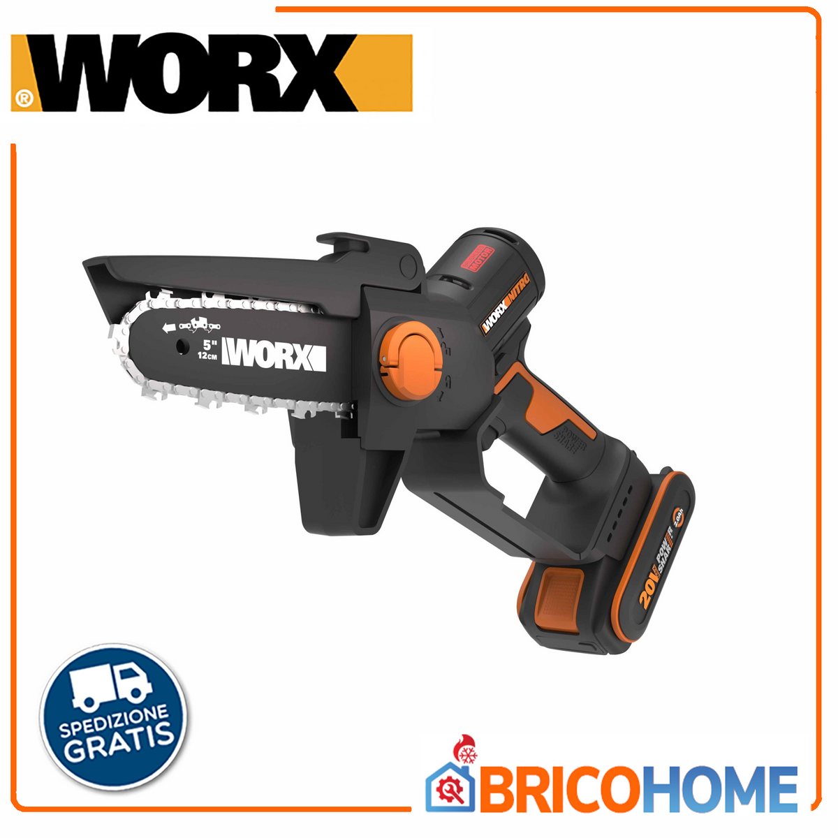 Mini elettrosega potatore a batteria WG325E WORX