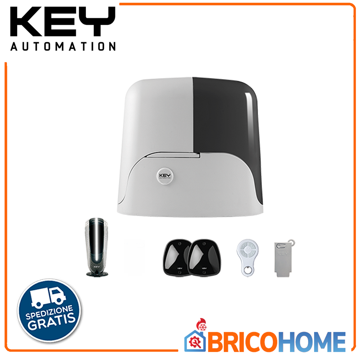 KEY AUTOMATION - Kit Automazione Wi-Fi Cancello Scorrevole 500Kg 24V KSUN5024EK | NLS | ECLIPSE | KUBE