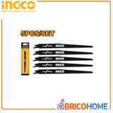 INGCO - Set 5 Lame Seghetto a Gattuccio Legno RSB1111DF | 6 TPI | BIM | 225x19x1,25 mm | Doppio Blister
