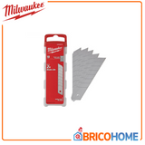 MILWAUKEE - Lame a Spezzare per Taglierino 4932480107 | 18mm | Set 10 Pezzi | Carburo | Dispenser | Cutter