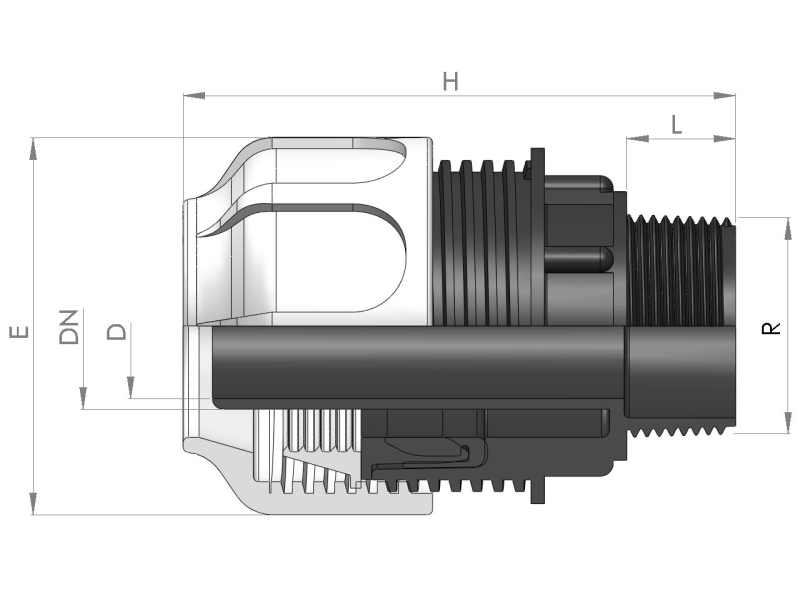 Raccord mâle 1-12' droit pour tuyaux flexibles BDFast®