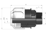 Raccord mâle 1-12' droit pour tuyaux flexibles BDFast®