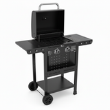 Kasart KasaGrill F2 barbecue gas 2 bruciatori 4 ruote sfondo bianco