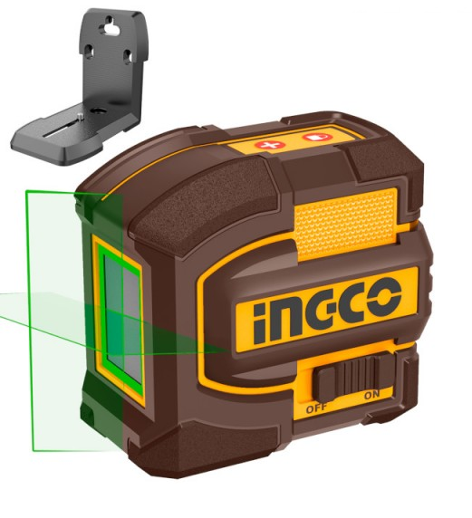 INGCO - Set Completo COSLI250511E | Trapano Brushless 76Nm + Livella Laser Verde 35m + Distanziometro 70m | 2 Batterie 20V 2Ah | 47 Accessori | Valigetta
