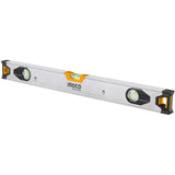 INGCO - Livella Magnetica 60cm HSL38060M | 3 Bolle 0,5mm/m | Alluminio | Scanalatura V | Doppio Zigrinato