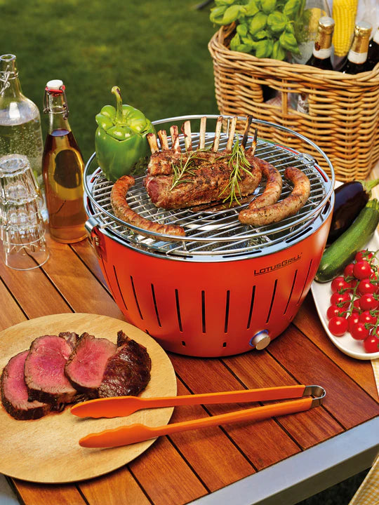 Kit Lotusgrill Barbecue da tavolo XL + Set 6 Utensili Professionali + Carbone + Gel [BUNDLE]
