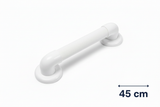 Maniglione sicurezza bagno bianco 45cm dicitura misura sfondo bianco
