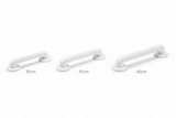 Maniglione sicurezza bagno bianco confronto 30cm 45cm 60cm sfondo bianco
