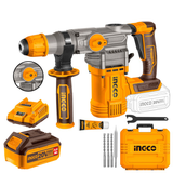Martello demolitore 4,5J 20V BRUSHLESS con 2 batterie da 4Ah e caricabatteria in valigetta - INGCO