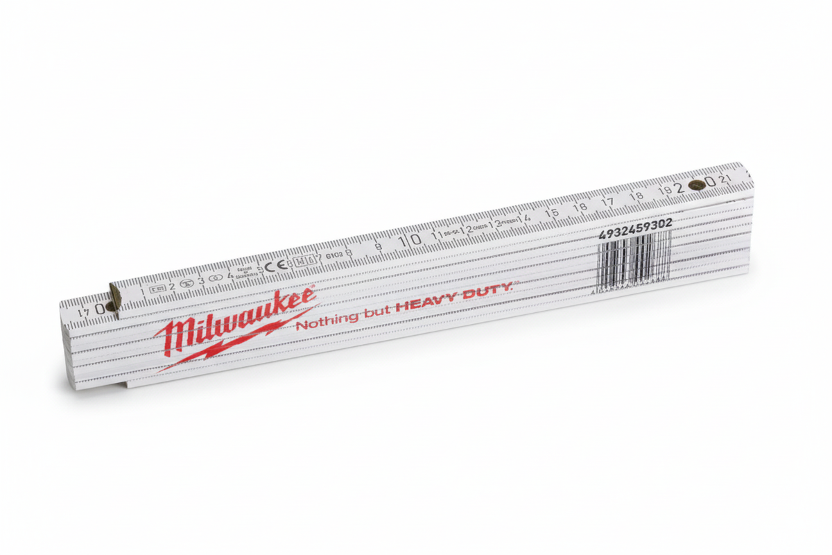 Metro pieghevole Milwaukee completamente bianco senza inserti metallici