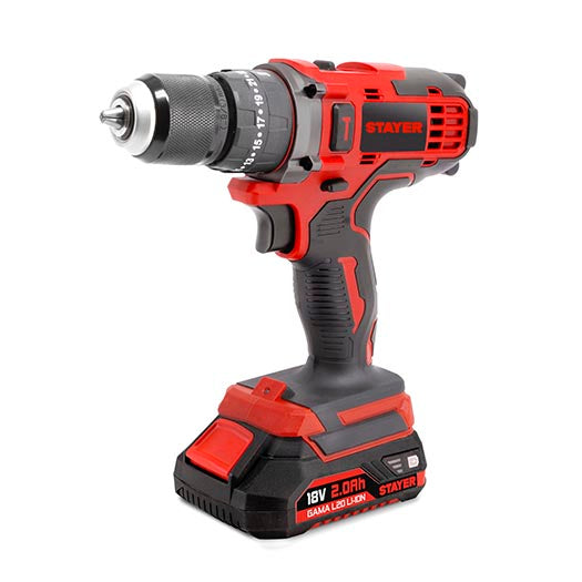 18V Impact Drill Driver with 2 x 2Ah Batteries in Case - STAYER PB 18 B L2022 PK