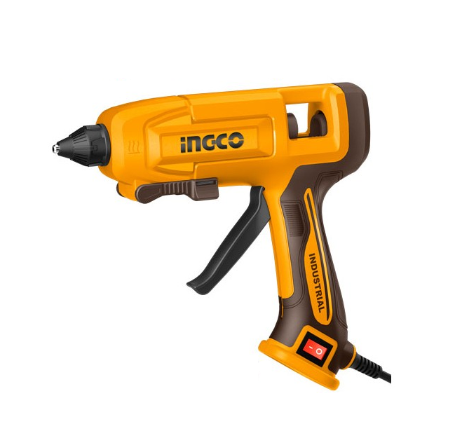 INGCO - Pistola Termocollante GG408 | 45W (max 250W) | 8 Stick 11,2mm | Preriscaldamento 3-5 min | 20-30g/min