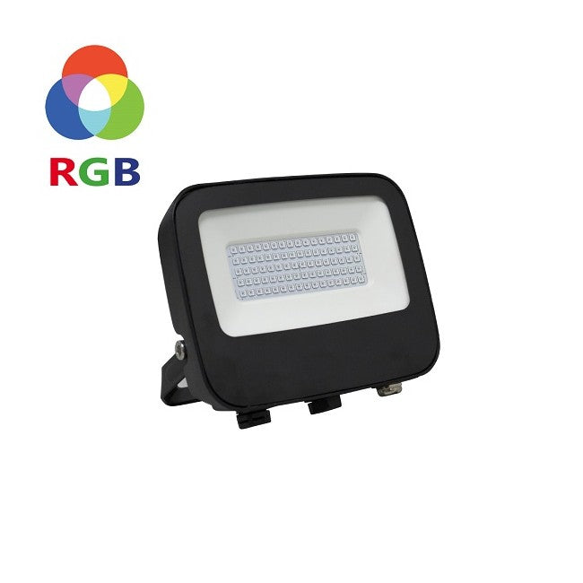 ALCAPOWER - Proiettore LED RGB 39W 930480 LX35-RGB | IP66 IK06 | 110° | 35.000h | Telecomando | Nero | Esterno