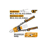 INGCO - Rivettatrice Manuale HR131 | 34cm | Acciaio+Alluminio | Rivetti 3,2-6,4mm | Inox/Al/Fe