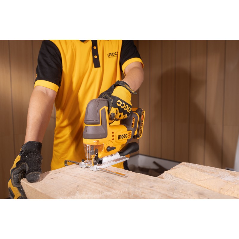 INGCO - Seghetto Alternativo 20V CJSLI1008 | 3000 giri/min | Legno 110mm | Metallo 12mm | 5 Lame | Nudo