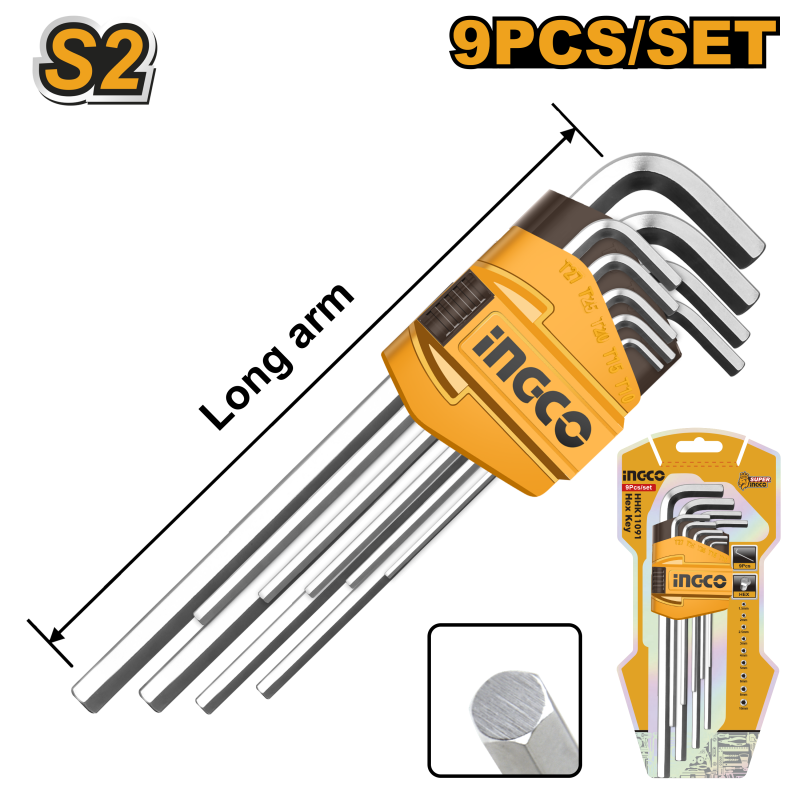 INGCO Set of 9 Hex Keys