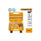 INGCO - Werkzeugkoffer 46-teilig Steckschlüsselsatz 1/4" HKTS14462 | Cr-V 50BV30 | Ratsche 72T | Quick Release
