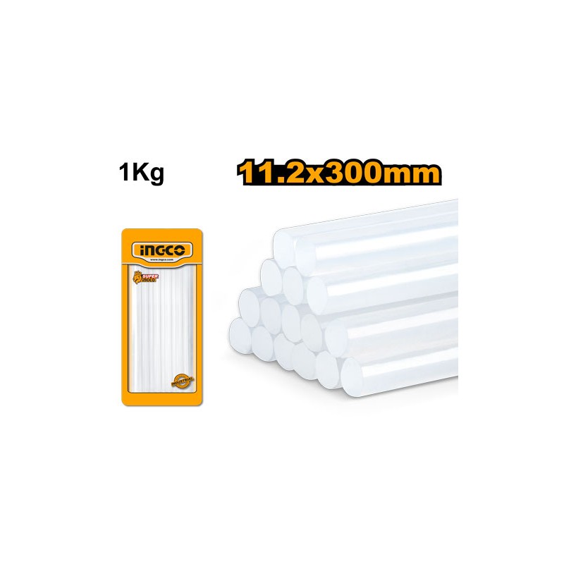 INGCO - Colla Termofusibile in Stick AKTGS3011 | Ø 11,2 mm x 30 cm | Confezione 1 kg | Resina di Petrolio