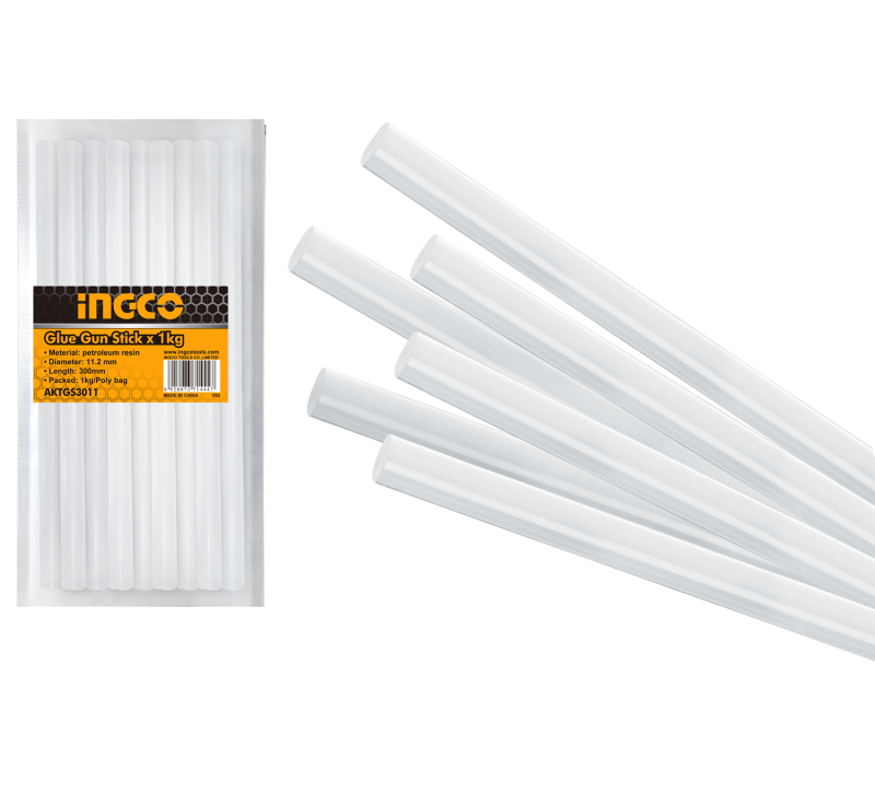 INGCO - Colla Termofusibile in Stick AKTGS3011 | Ø 11,2 mm x 30 cm | Confezione 1 kg | Resina di Petrolio