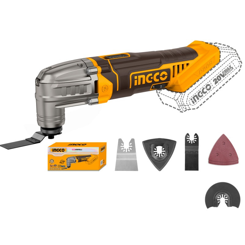 INGCO - Multiutensile Oscillante 20V CMLI2022 | 5000-20000 giri/min | 6 Velocità | Angolo 3,2° | Solo Corpo
